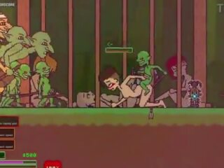 Captivity &vert; मंच 3 &vert; नग्न महिला survivor fights उसकी रास्ता के माध्यम से लंपट goblins लेकिन fails और हो जाता है गड़बड़ कठिन निगलने liters की कम &vert; हेंटाई गेम gameplay p3