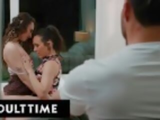 Prime TIME - pleasant Brunette Liz Jordan Scissors With Her BF's Lesbian Boss Sinn Sage To Please Him!