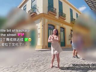 YimingCuriosity依鸣 - Havana Sunset dirty movie Vlog / Asian Chinese call girl rough blowjob and doggy on balcony!