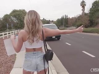 Superb Big Boob Blonde Hitchhiker Get A Van Ride And Hardcore BBC Fuck From A Friendly Driver