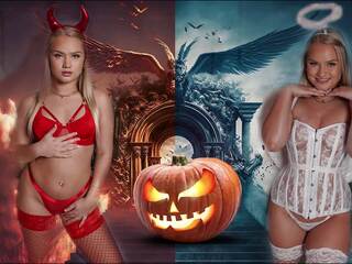 SEXSELECTOR - Celebrating Halloween With inviting Blonde PAWG In Seductive Outfit (Harley King)