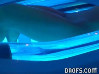 DaGFs: Sweet pussy video in tanning machine