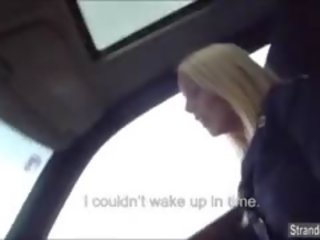Blonde Stewardess Has First Time Car dirty clip
