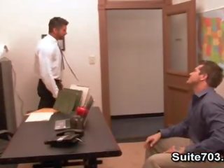 Imekaunis geid berke ja parker kuradi sisse a kontoris